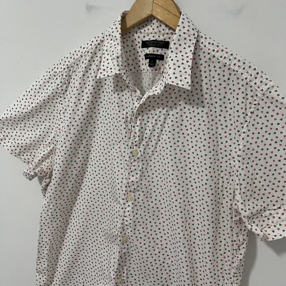 Banana Republic Men's Diamond Print Button Up Camden Fit Top Size Large - Picture 2 of 4